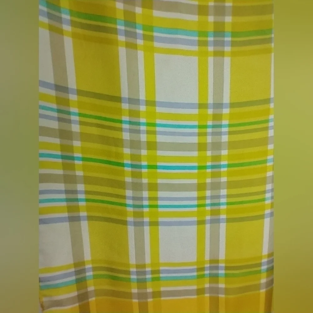 VINTAGE BRIGHT PLAID SILK ECHO SCARF
